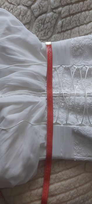 Rochie Mireasă model romantic dantelă mărgele XS-S