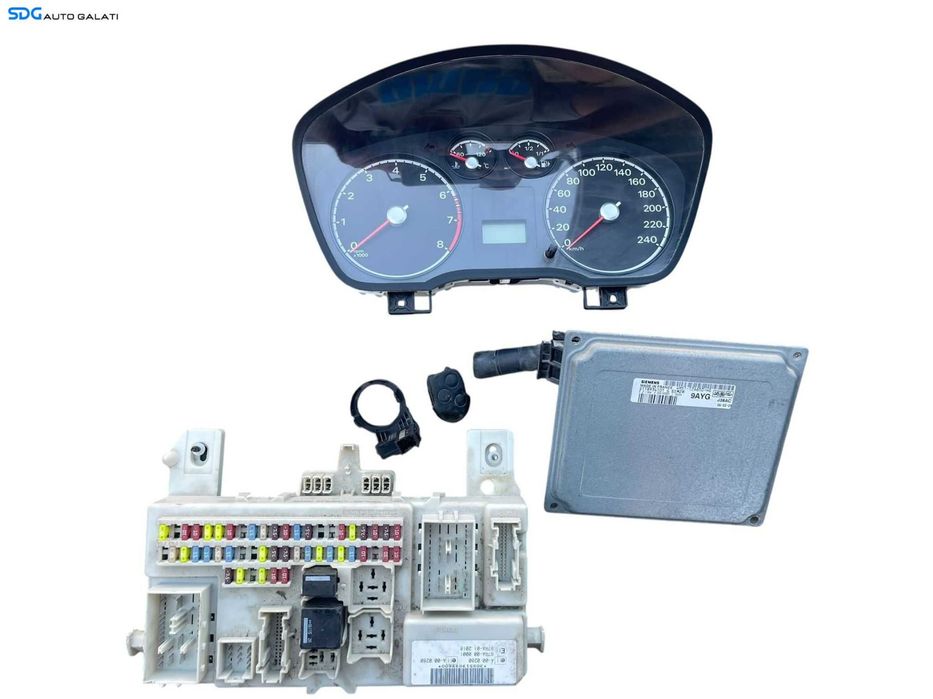 Kit Pornire ECU Calculator Motor Cip Cheie Imobilizator Ford Focus 2 1.6 16V Benzina 2004 - 2010 Cod 4M51-12A650-HG S118934101 SIM28 4M5T-14A073-CG 4M5T-10849-AM [B4361] [B4362] [B4363]