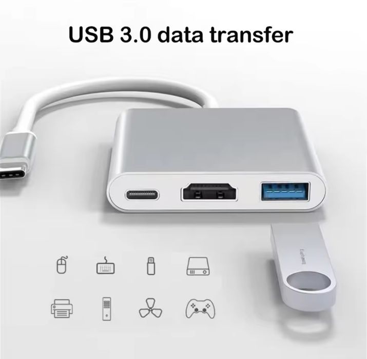 Tip C Hub 3 in 1 Hdmi USB Macbook Laptop