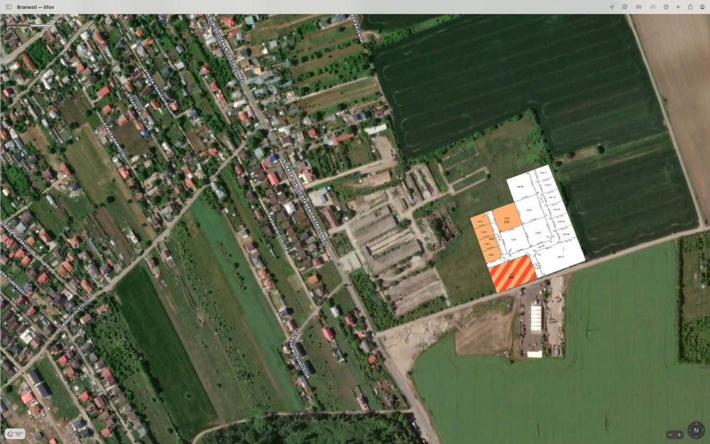 LOT DE TEREN LA 20 de minute din BUCURESTI - BRANESTI - 1406 mp la 75 euro/mp