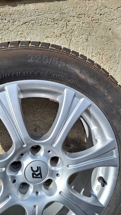 4бр Алуминиеви джанти 17" 5x112 RC Design + Зимни гуми Continental 225/55 R17 - VW, Skoda, Audi, Seat