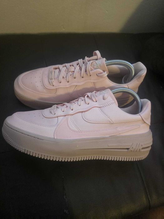 Nike Air Force Platform, естествена кожа и текстил, розови 41
