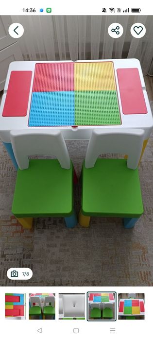 Masă multifuncțională și 2 scaune /3+ ani