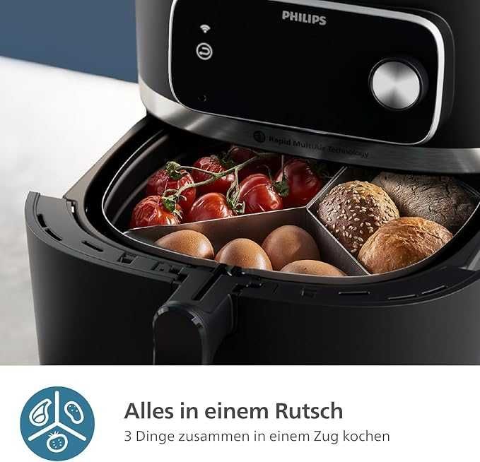 Philips 3 части за Airfryer. Аксесоари за Airfryer. Приготвяйте няколко ястия едновременно. Подходящ за Philips Airfryer 8.3L (HD9876).