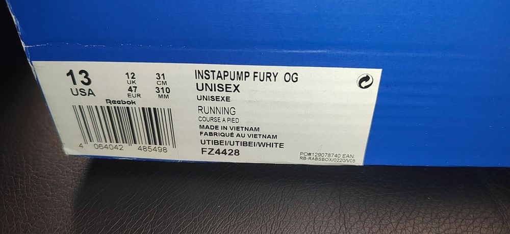 Reebok Instapump Fury OG, номер 47