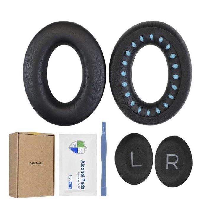 Set 2 bureti pentru casti Bose QuietComfort 45 / QC45 / QuietComfort Se / QuietComfort Wireless - Spuma cu memorie - Piele ecologica