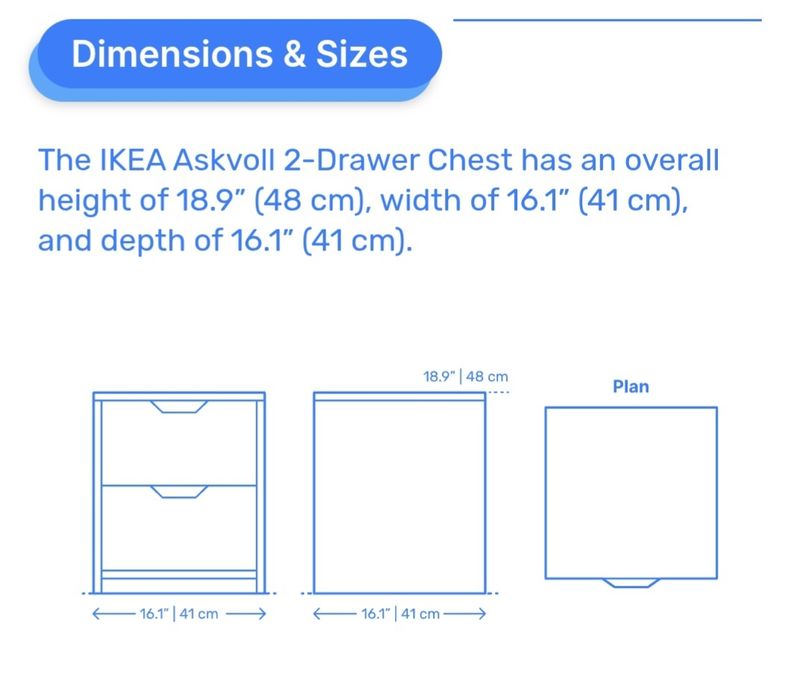 Noptiere / comode Ikea Askkoll stare impecabila  - 2 buc