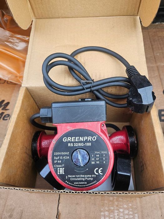 Продам насос циркуляционный GREENPRO RS32/6G, 180мм, 220В, новый.