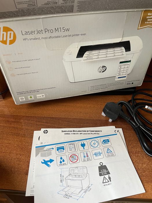 Принтер ч/б HP laserjet pro m 15w