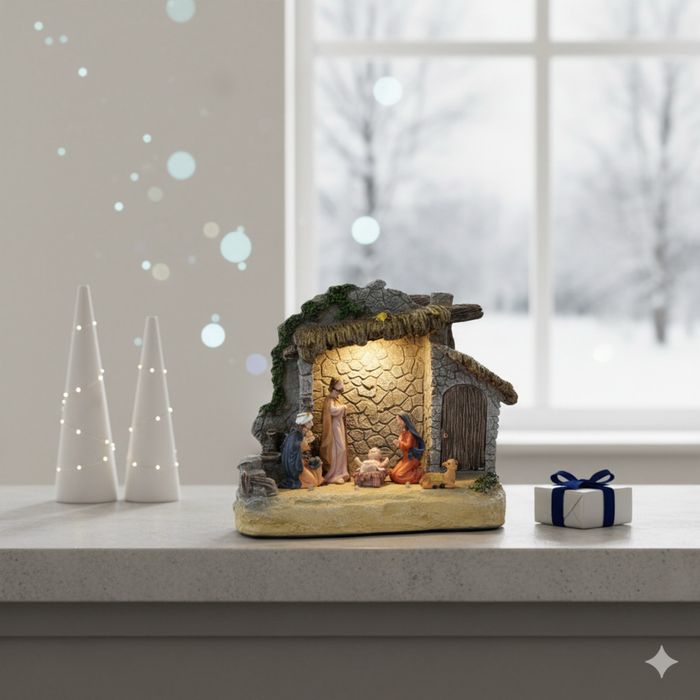 Коледна украса „Рождество Христово“ – готова настолна композиция