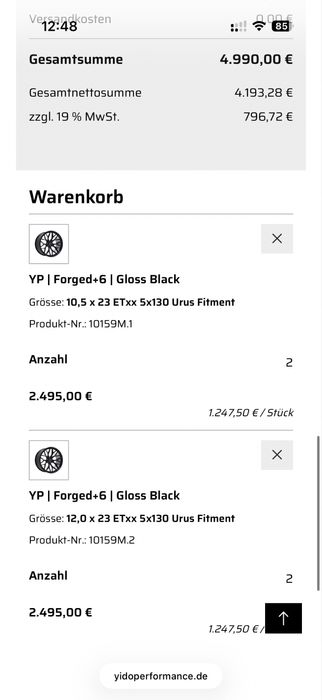 Jante Yido Forged 6 + R23 5x112 Audi Bmw X6 X5 X7 F96 XM G06 G05 G07