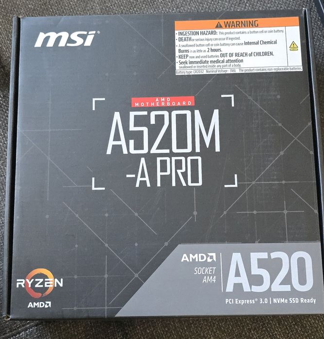 Vandut Placa Baza Msi A520M-A PRO Socket AM4 NVME M.2 Noua
