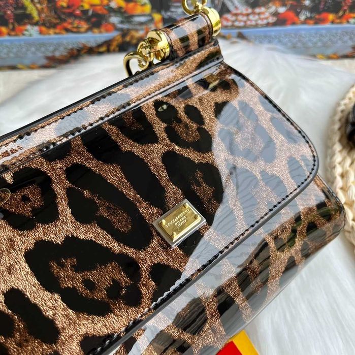 Geanta Dolce Gabbana Sicily leopard, 20 cm, Premium
