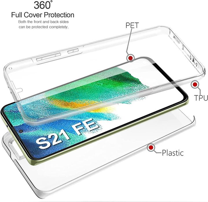 Прозрачен 360° градуса кейс за samsung galaxy s22 | s22+ | s22 ultra |