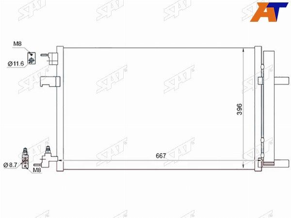 Радиатор кондиционера  Chevrolet Cruze