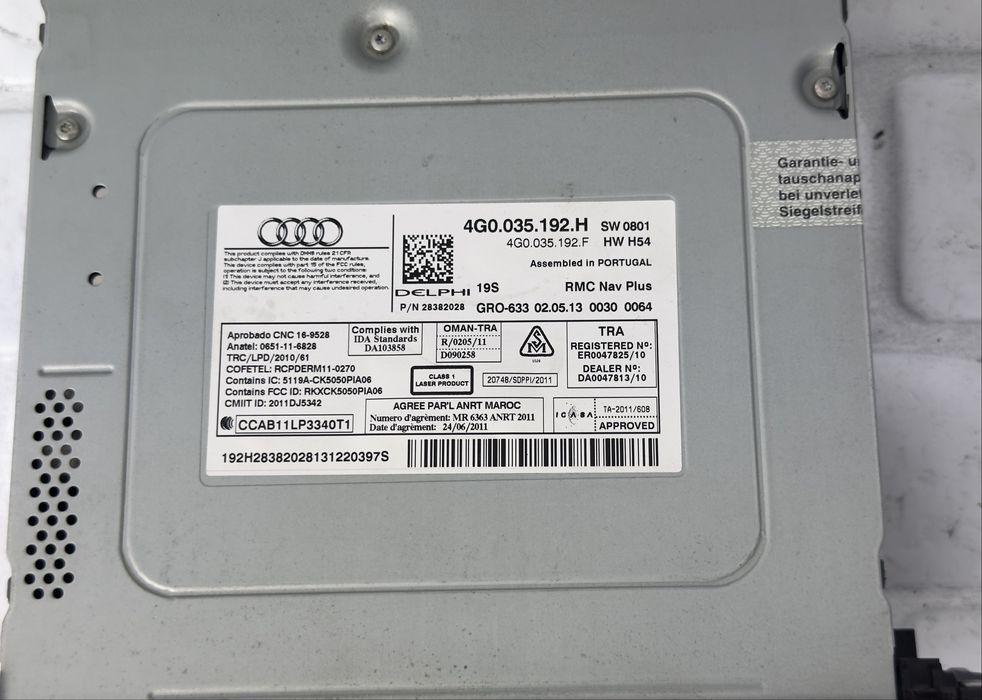 Мултимедия Навигация AUDI A6 A7 4G 4G0035192H 4G0035192F