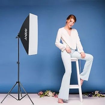 Професионално фото осветление ,софтбокс 50x70 см, 85W LED, дистанционно управление и статив.