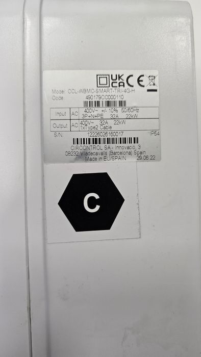 Зарядна станция CIRCONTROL 22kW/32А Type 2
