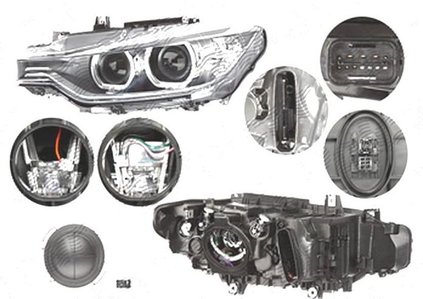 Far BMW Seria 3/ 3 Gt (F30/31/34/35), 01.2012-06.2015, fata, stanga/dreapta, Combi, Sedan, fara producator masina logo; xenon; cu daytime running light; D1S+LED+PY21W; electric; fara unitate control; fara ballast; cu motor