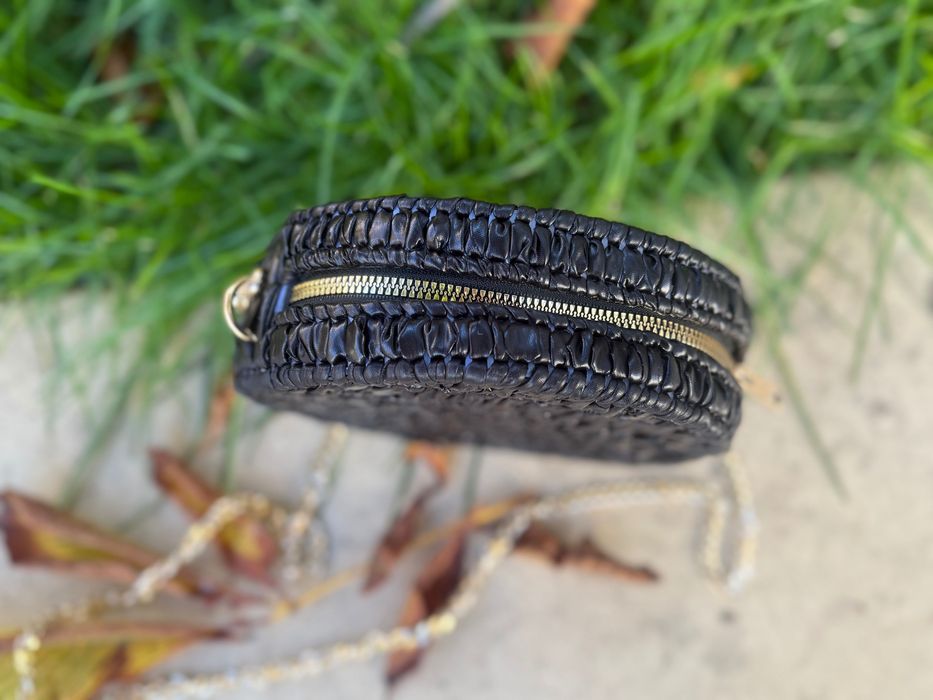 Уникална хендмейд чанта - КОЖЕНА прежда