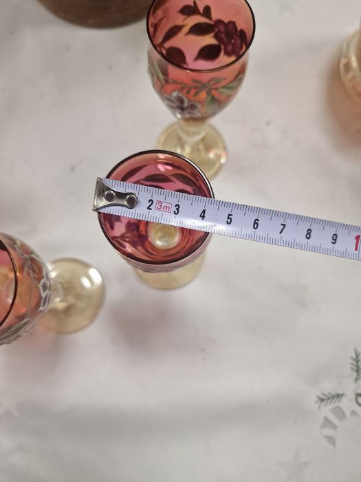 Set sticla si pahare din cristal Bohemia