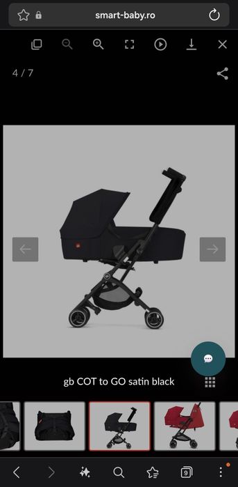 Landou pliabil gb COT to GO satin black