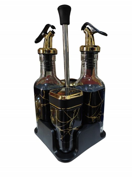 Луксозен въртящ се комплект с дозатори ,метална стойка