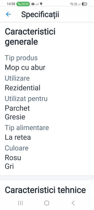 Mop electric cu aburi, vileda