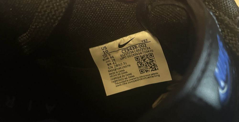 Оригинални черни Airforce 1 Low Jewel Black Grey Royal 44