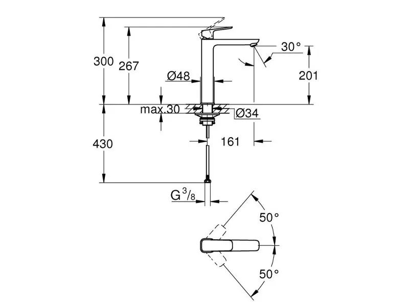 Смесител за мивка Cubeo XL Black Matt - Grohe