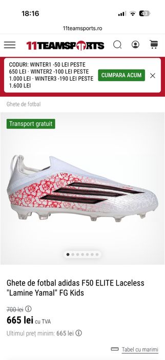 Ghete fotbal marimea 31 purtate de doua ori