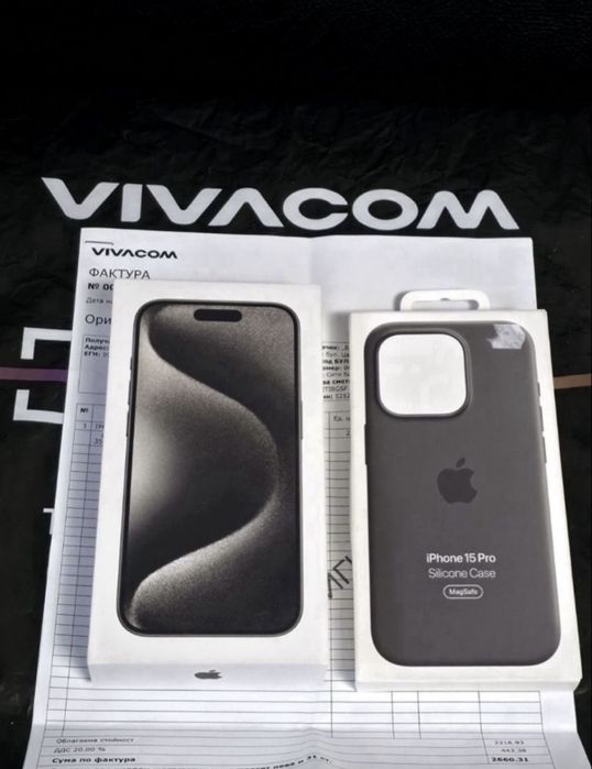 КАТО НОВ 256GB iPhone 15 Pro 5G Гаранция Vivacom 2025г. Natural | Сив