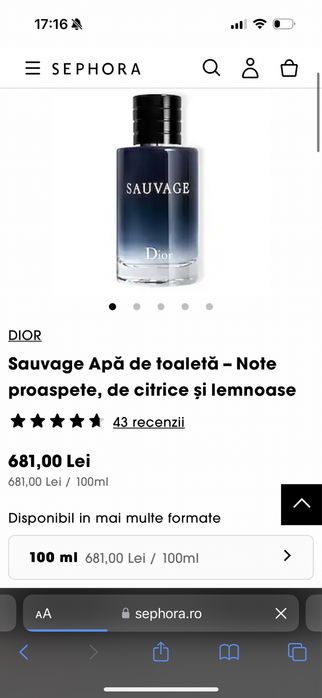 DIOR Sauvage 100ml EDT, nou, sigilat, original 100%, batch code verif