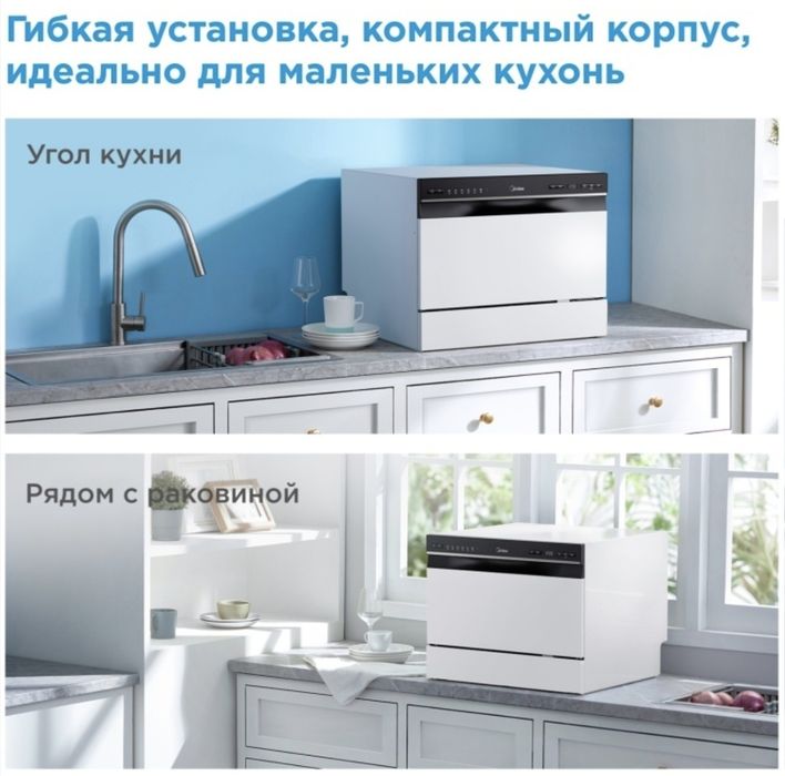 Настольная посудомоечная машина Midea MDWT-617LWW.