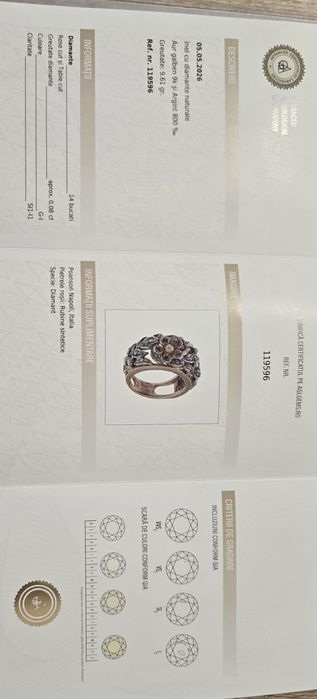 Inel aur 375 cu 14 diamante