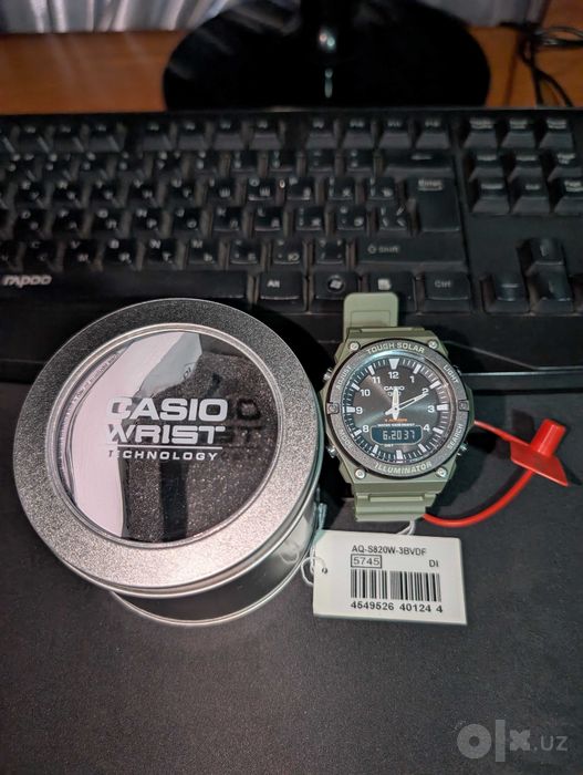 Мужские наручные часы на солнечной батарее Casio AQ-S820W-3BVDF
