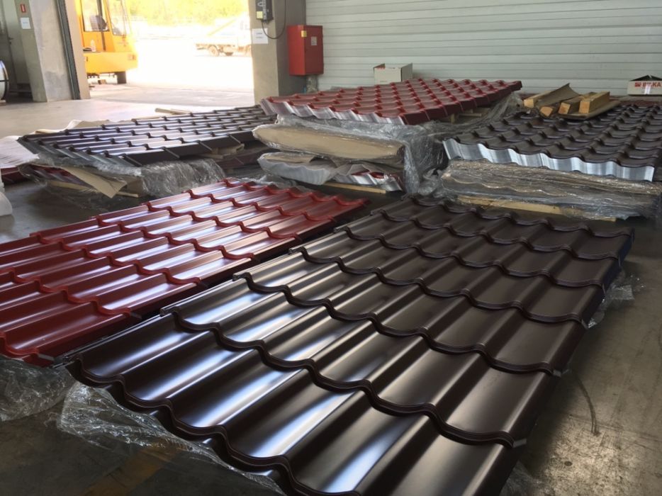 Метална керемида 2 цвята червен RAL3011 и кафяв RAL8017 ламарина ЛТ LT