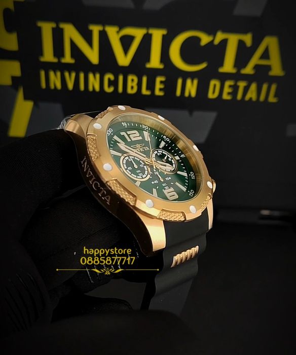 INVICTA Axis Gold/Green 50mm, Инвикта нов ръчен часовник
