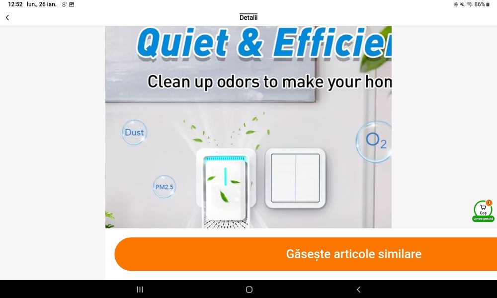 Purificator ionizator aer camera