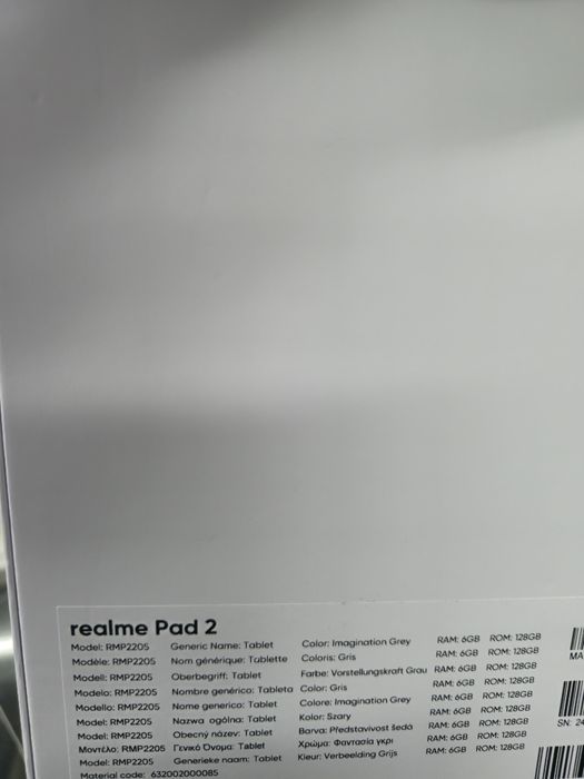 Tableta Realme Pad 2, 6/128 GB, Noua, Garanție