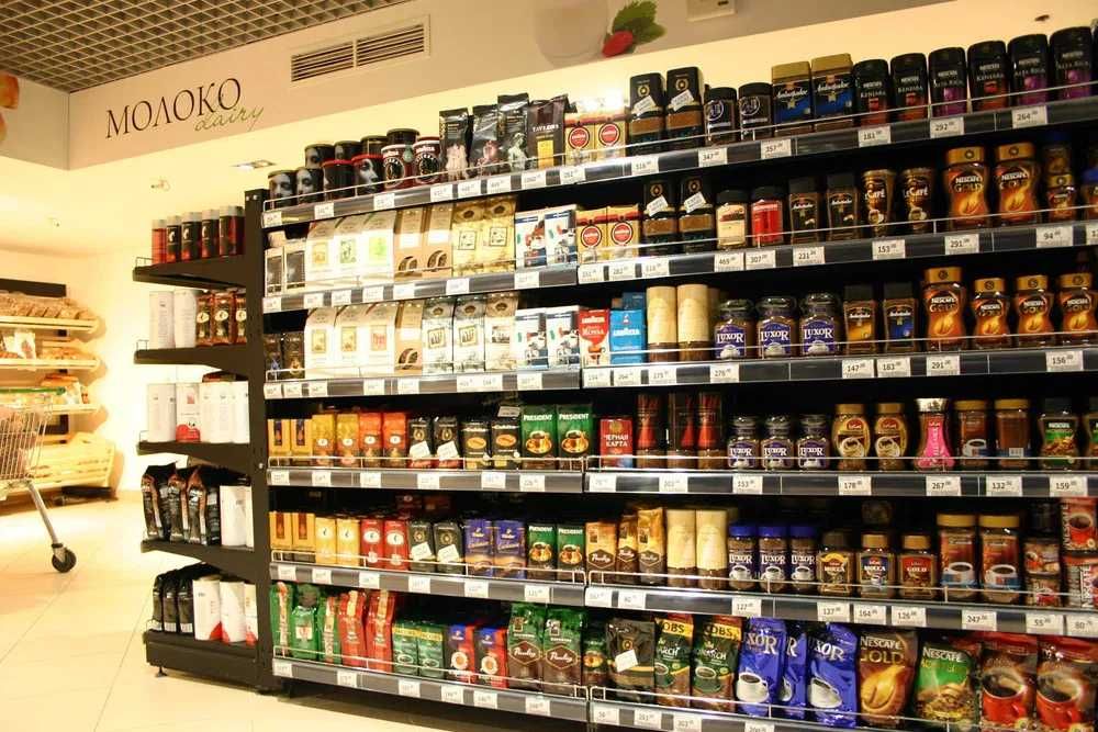 Polka stelaj metal polkalar (Rossiya)  Витрина для магазина