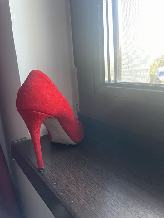 Pantofi 36, rosii, musette, piele
