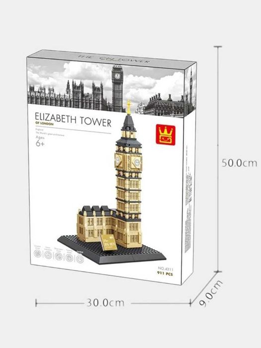 Конструктор Wang «Биг Бен» 890 деталей для детей и всей семьи, tk1