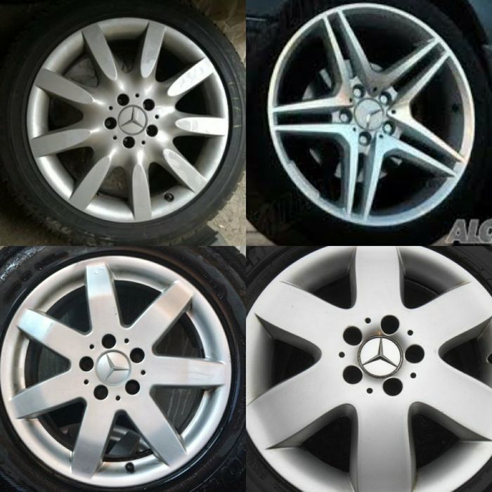 Черни и Силвър капачки за джанти на Мерцедес 75мм Mercedes-Benz