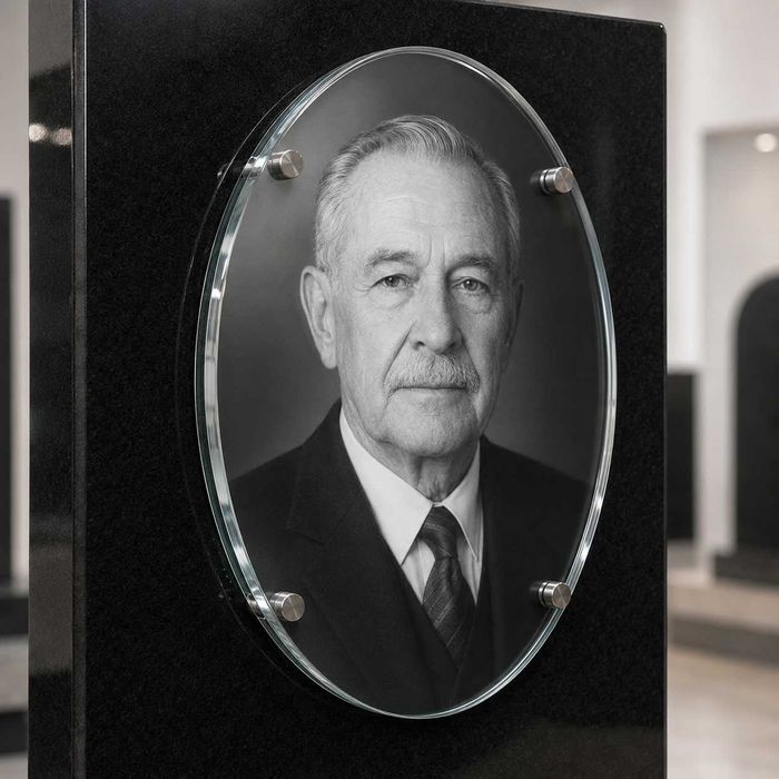 Изготовление фотографий на стекле для памятников