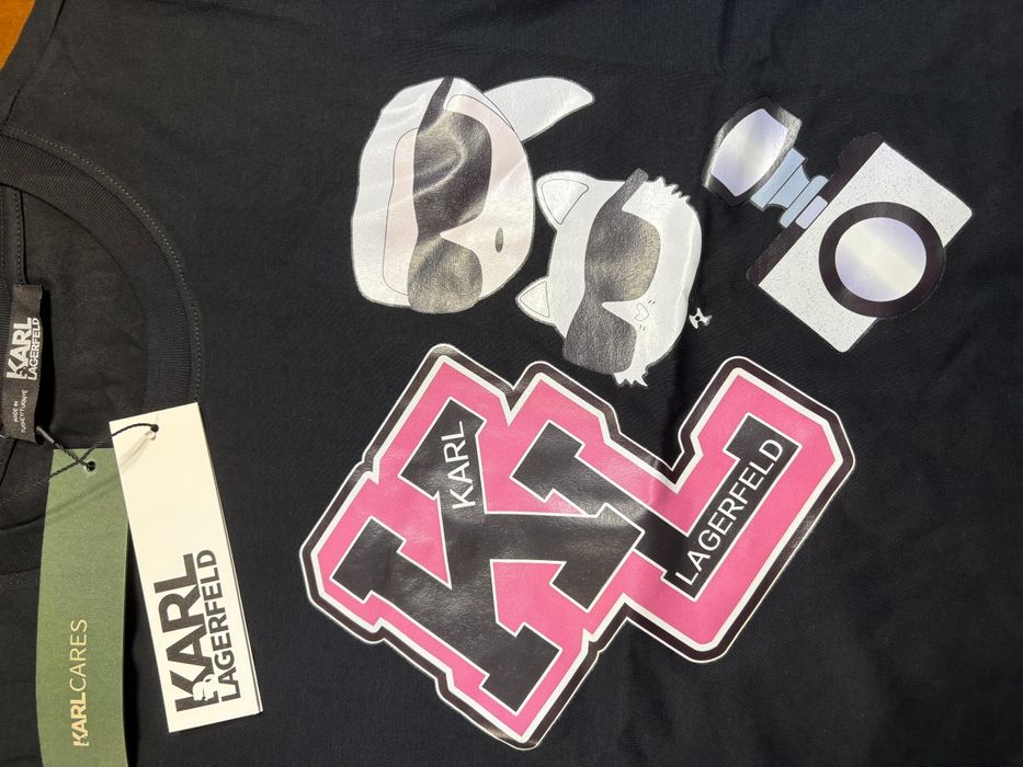 Tricou S Negru Karl Lagerfeld nou nepurtat cu etichetă roz