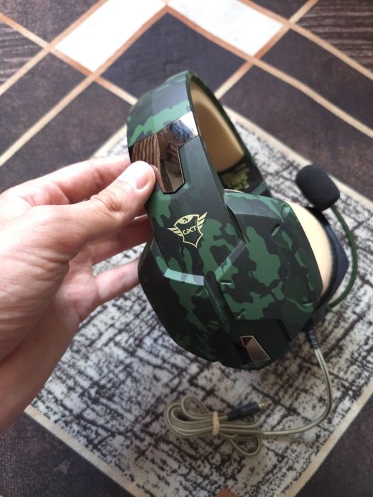 Casti gaming Trust GXT 322C, Green camouflage