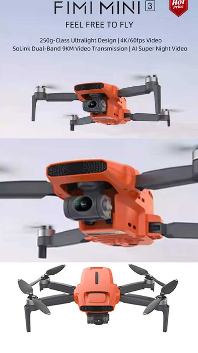 Drona Xiaomi Fimi Mini 3 - 9Km 32 Min range - 2 Baterii si Protectie elice pt interior + Helipad