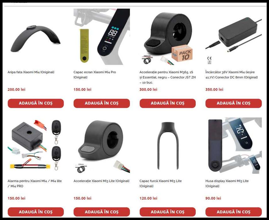 Piese trotinete electrice si service Xiaomi M365, Pro, 1S, Mi3, Mi4