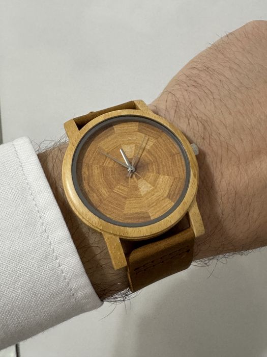 Ceas barbati din lemn Bambus, Vavona.